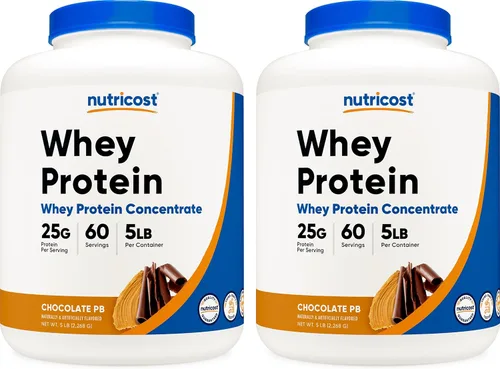 Miniatura 8 de Nutricost Concentrado de proteína de suero (mantequilla de maní y chocolate) 5 libras, sin gluten y sin OMG