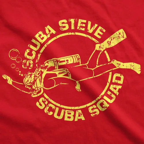 Miniatura 2 de Crazy Dog T-Shirts Sudadera con capucha de buceo con diseño de Steve Scuba Squad, Rojo