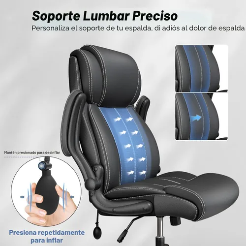 Miniatura 4 de BESTFAIR Silla de Oficina Ergonómica - Silla de Escritorio para Computadora, Sillas Ejecutivas de Cuero con Respaldo Alto, Soporte Lumbar Ajustable
