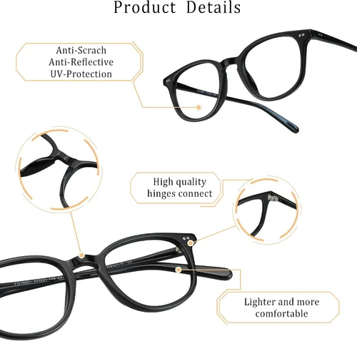 Miniatura 2 de LifeArt Lentes de bloqueo de luz azul, antifatiga ocular, anteojos de lectura para computadora, anteojos de juegos, gafas de TV para mujeres
