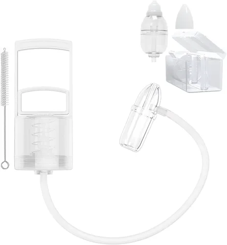 Aspirador nasal para bebé, chupón de nariz de bebé, juego de aspirador nasal manual que incluye bomba de mano chupador de mocos+2 puntas