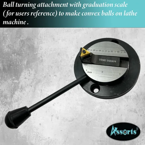 Miniatura 4 de Accesorio de torno de bola -Base ovalada con escala de tamaño-Broca doble Herramienta de torneado de radio de esfera de metal convexo y cóncavo Se