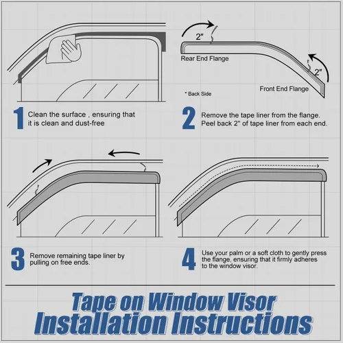 Miniatura 5 de Auto Dynasty 4 piezas viseras de ventana con patrón de fibra de carbono compatibles con Chrysler PT Cruiser 2001-2010, deflectores de ventana