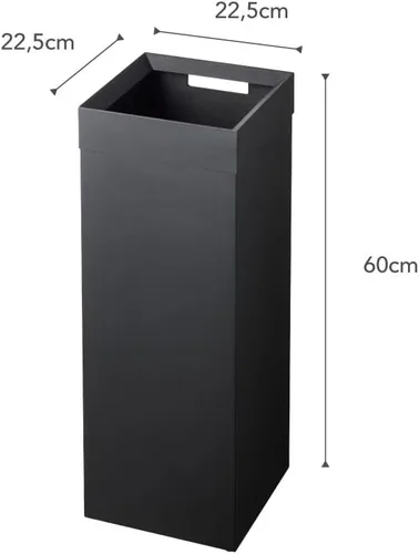 Miniatura 9 de YAMAZAKI Home - Cubo de basura delgado y alto, moderno, cuadrado, de acero con asa, cubo de basura de metal negro para cocina, baño u oficina, 7.25