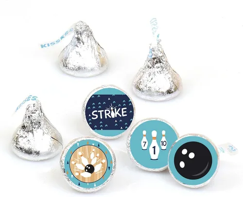 Big Dot of Happiness Strike Up the Fun - Bolos - Fiesta de cumpleaños o baby shower - Etiquetas para dulces de chocolate (1 hoja de 108)