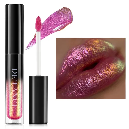 Miniatura 13 de Lápiz labial Chameleon color azul y verde, brillo de labios metálico brillante para mujeres y niñas, regalo de maquillaje de labios, hidratante Azul