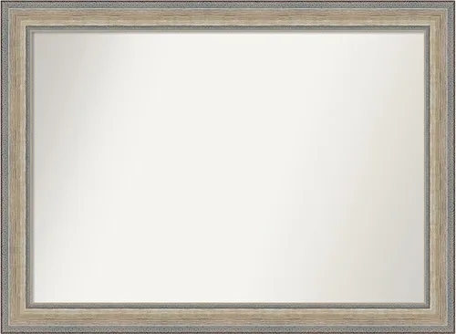 Miniatura 102 de Amanti Art Espejo de baño plateado para sobre fregadero, 28 x 47 pulgadas, espejo rectangular de plata imperial, marco de madera tradicional de gran