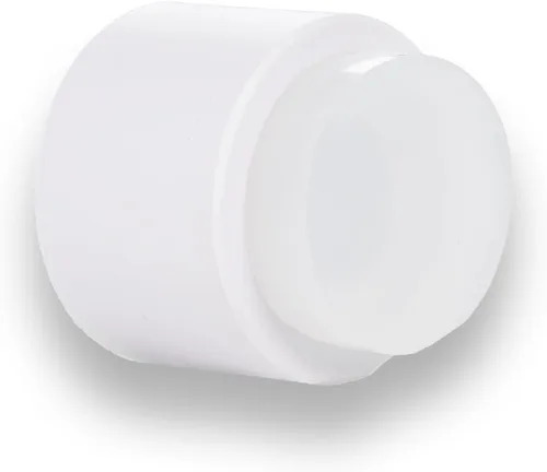 EVI - Topes de puerta | Tope de manija de puerta blanco – Adhesivo y cierre de tornillo – Caucho protector – Tope de puerta de pared de 1.1 x 1.1