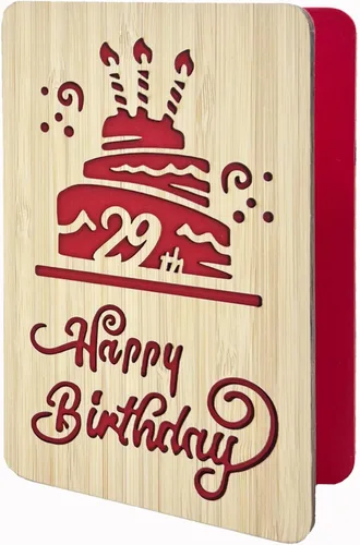 Miniatura 7 de Tarjeta de felicitación de feliz cumpleaños número 21, tarjeta de cumpleaños hecha a mano, tarjetas de felicitación de madera, tarjeta de cumpleaños