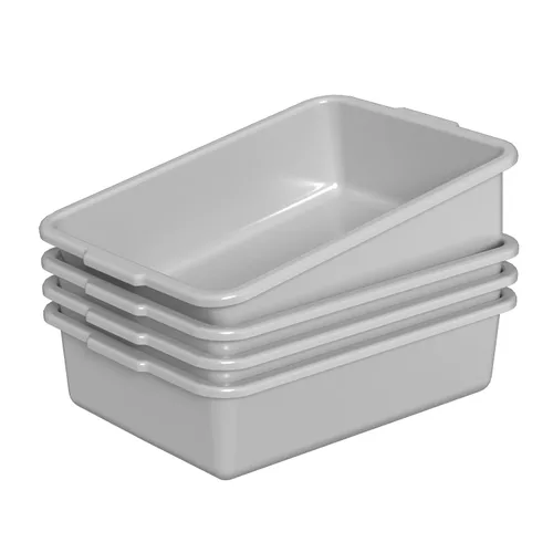 Miniatura 9 de Jekiyo 4 paquetes de 13 L tina de autobús comercial, lavabo de plástico para platos Verde
