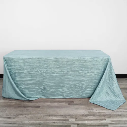 Miniatura 2 de YOUR CHAIR COVERS - Mantel Rectangular de Tafetán Arrugado de 90 x 132 Pulgadas - Azul Polvoriento, Manteles Rectangulares para Mesas Rectangulares