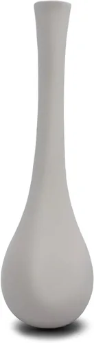 Jarrones modernos de cerámica blanca para decoración del hogar, 8.6 x 2.3 pulgadas, jarrón decorativo resistente minimalista para decoración de