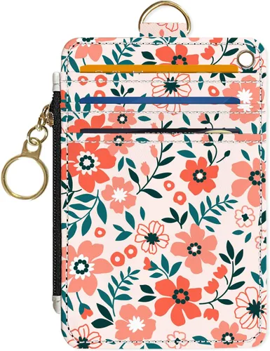 Miniatura 8 de Portafolios delgado Portafolios para tarjetas de crédito, Portafolios RFID para mujer Linda pequeña cartera de bolsillo frontal con cremallera