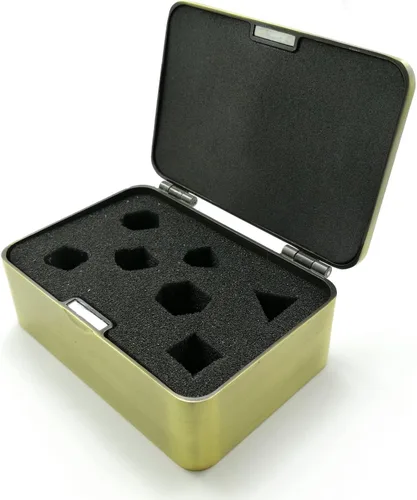 Miniatura 12 de Bescon Antiguo Latón Sólido Metal Poliédrico D&D dados Set de 7 cobre antiguo Metal RPG Juego de rol Juego de dados 7pcs Set