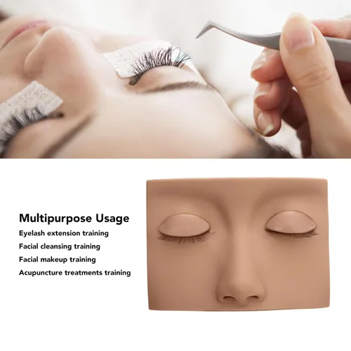 Miniatura 4 de Cabeza de maniquí de pestañas, cabeza de maniquí de pestañas de repuesto de silicona extraíble, extensión de pestañas, práctica de entrenamiento