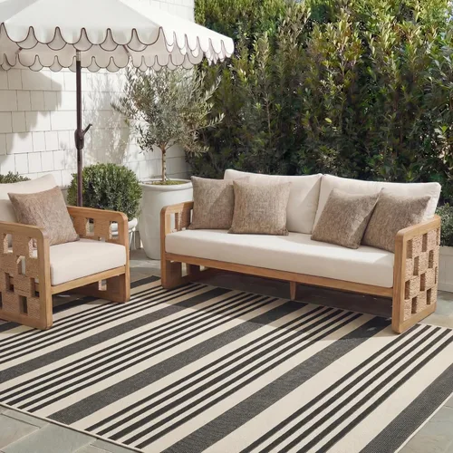 Miniatura 14 de SAFAVIEH Courtyard Collection - Alfombra decorativa, 2.3 x 5 pies, beige y verde oscuro, para interior/exterior, resistente a la intemperie