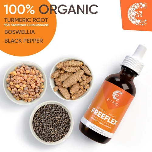 Miniatura 2 de EIRO FREEFLEX Suplemento herbario para articulaciones. Raíz de cúrcuma, curcumina, boswellia y pimienta negra. Absorción superior