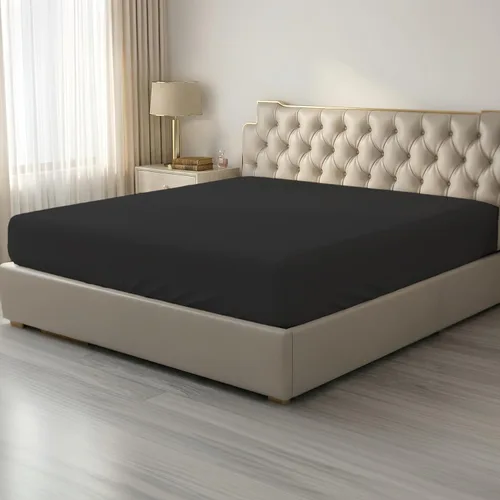 Miniatura 19 de HBHLFZ Sábana Bajera Ajustable King Solamente, Sábana Bajera Suave y Transpirable - 78"x80" Sábana Bajera Ajustable King Size con Bolsillos Blanco
