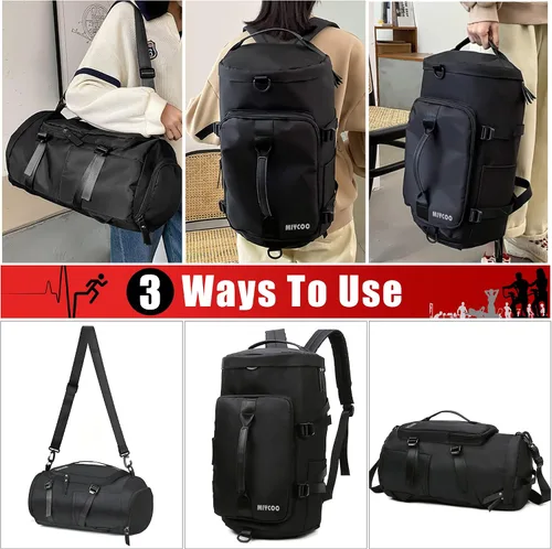 Miniatura 5 de MIYCOO Bolsa de gimnasio bolsa de deporte intercambiable a mochila de viaje para hombres y mujeres con compartimento para zapatos bolsillo húmedo