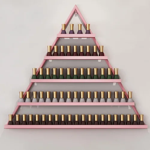 Miniatura 26 de Estante organizador de perfume montado en la pared, estante triangular de metal para esmalte de uñas, estante de exhibición de aceites esenciales