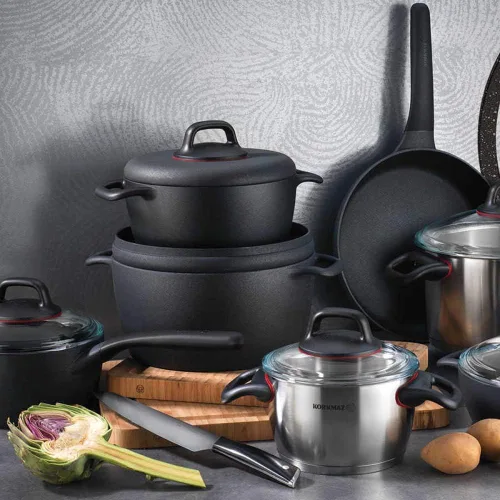 Miniatura 2 de KORKMAZ GUSTO PLUS VOLKANIT - Cazuela baja de 9.4 in / 2.5 L (pequeña 2.6 qt)