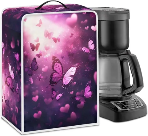 Miniatura 15 de Cubiertas para máquina de café con mango superior, resistentes a las manchas, para mezclador, compatible con la mayoría de cafeteras