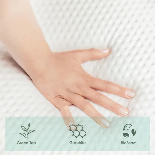 Miniatura 7 de Nestl Green Tea Mattress - Colchón refrescante de espuma viscoelástica de grafito, cama de apoyo para alivio de presión sin fibra de vidrio en una