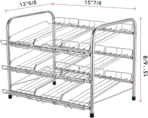 Miniatura 6 de Organizador de latas para despensa, dispensador de almacenamiento de latas para alimentos enlatados (3 niveles)