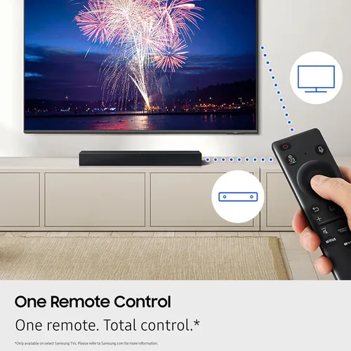 Miniatura 3 de Samsung Barra de sonido de la serie B HW B400F 2.0 ch Barra de sonido con subwoofer integrado (modelo 2025) un control remoto, expansión de sonido