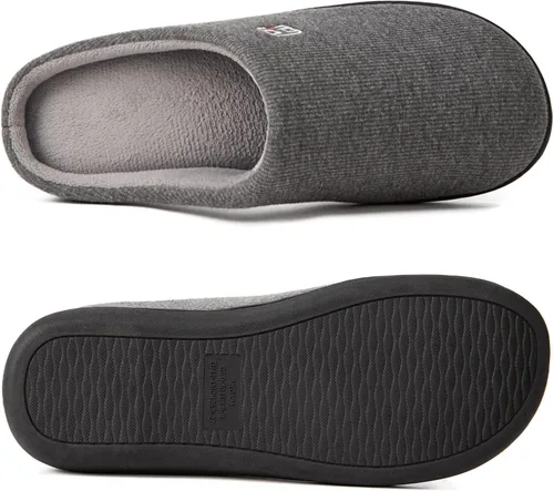 Miniatura 3 de HomeIdeas Men's Coral Fleece Lining with High Density Memory Foam Classicism Slip-on Slipper
