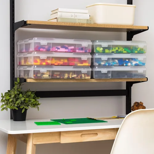 Miniatura 9 de IRIS USA - Paquete de 6 cajas de almacenamiento transparente de plástico para papel de álbumes de recortes de 12 x 12 pulgadas, organizadores