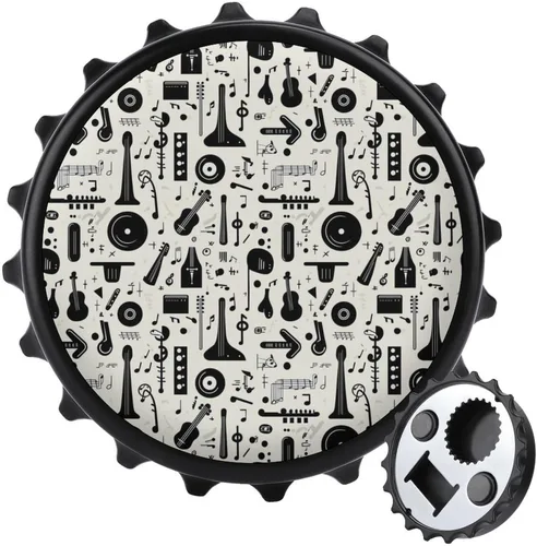 Abrebotellas magnético de cerveza, diseño vintage negro, portátil, con una sola mano, pequeño abrebotellas magnético para nevera con camarero y al