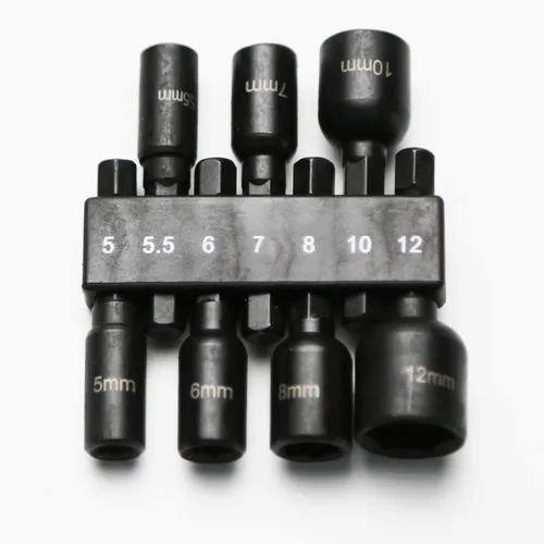 Miniatura 19 de TMAX Juego de 5 piezas de destornilladores magnéticos de acero S2 listo para impactos: 1/4 pulgadas, 5/16 pulgadas, 3/8 pulgadas, 7/16 pulgadas, 1/2