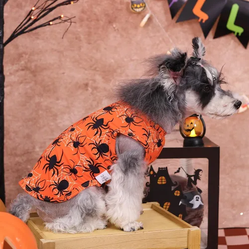 Miniatura 7 de CuteBone Camisas de Halloween para perros, paquete de 2, ropa suave para mascotas, chaleco de verano transpirable para cachorros pequeños y ropa