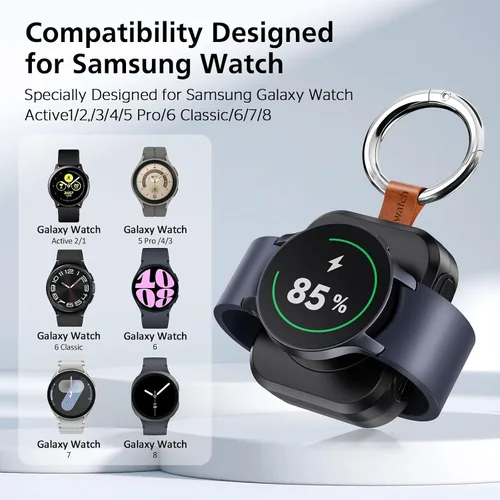 Miniatura 2 de Cargador para Samsung Galaxy Watch, cargador de reloj portátil de 1200 mAh para Samsung Galaxy Watch 8/8 Classic/7/Ultra/6/6 Classic/5/5 Pro/4/3
