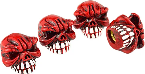 Miniatura 4 de Juego de 4 tapas de vástago de válvula de calavera para automóviles, SUV, bicicleta, camiones, motocicletas, atractivos accesorios para automóvil