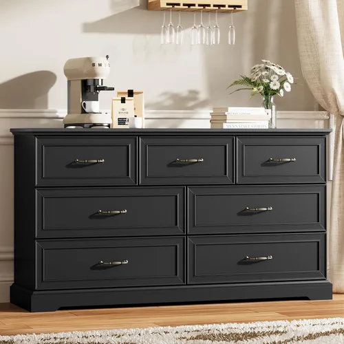 Miniatura 20 de Thacuok Cómoda de 3 cajones para dormitorio, cómoda de madera de 24 pulgadas de ancho, cómoda rústica de granja con cajones grandes y asas de metal