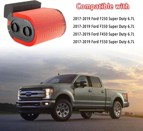 Miniatura 3 de GETOPAUTO Filtro de aire de motor HIGHFLOW FA-1927. Para Ford F250 F350 F450 F550 Super Duty 2017 2018 2019 con motor diesel V8 de 6.7L Powerstroke.