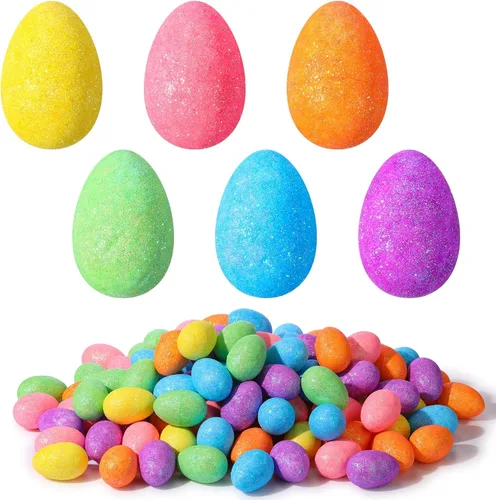Wenqik 120 huevos de Pascua de espuma de 2.36 pulgadas para manualidades, pequeños huevos de Pascua, decoración de Pascua de espuma artificial para