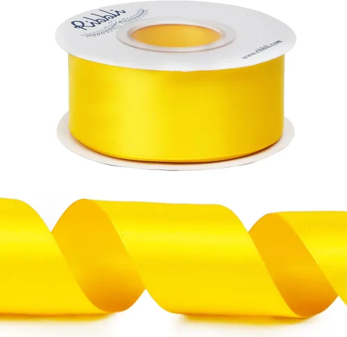 Miniatura 113 de Ribbli - Cinta de satén de doble cara dorada, 1/2 pulgada x 25 yardas, uso para ramo de lazos de manualidades, envoltura de regalos, decoración