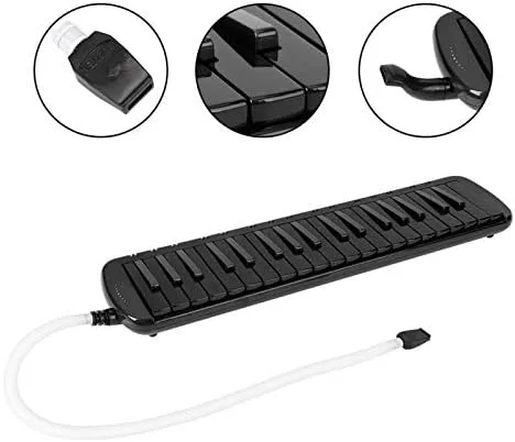 Miniatura 2 de Teclado de piano de boca melódica de 37 teclas con tubo de soplado y tubo de viento, instrumento musical para principiantes, incluye calcomanía