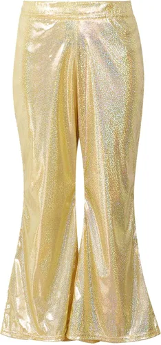 Agoky Pantalones de baile de lentejuelas brillantes para niñas y niñas, pantalones acampanados de pierna ancha, pantalones acampanados para hip hop,