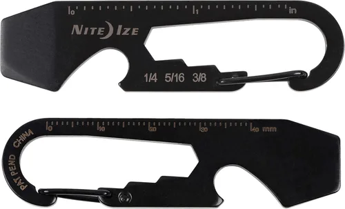 Miniatura 2 de Nite Ize DoohicKey Llavero multiherramienta, acero inoxidable 5 en 1 multiherramienta con abrebotellas + clip de mosquetón, negro