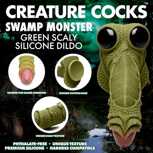Miniatura 2 de CREATURE COCKS Swamp Monster - Consolador hecho con silicona de alta calidad para hombres, mujeres y parejas, juego de rol de fantasía, arnés