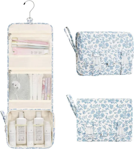 Miniatura 16 de Pequeña bolsa de aseo colgante para hombres y mujeres, organizador colgante portátil para kit de ducha de tamaño de viaje, accesorios de maquillaje