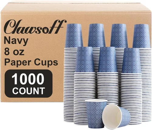 Miniatura 14 de Clawsoff Paquete de 300 Vasos de Papel de 8 oz, Vasos Desechables para Bebidas Calientes/Frías, Vasos de Café de Papel de 8 OZ, Vasos de Café