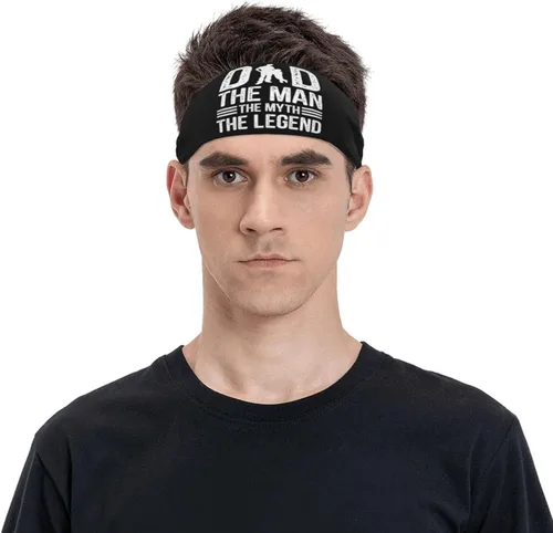 Dad The Man The Myth The Legend Headband for Men Women Sports Sweatband for Fitness Exercise Moisture Wicking Running Yoga Hairbands