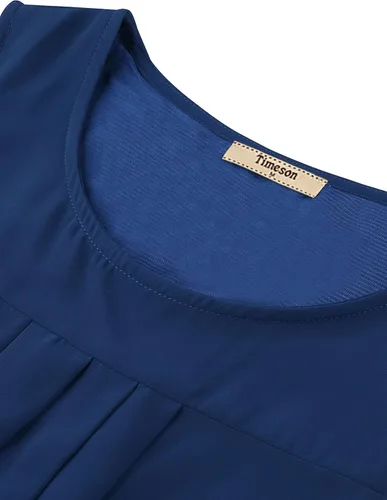 Miniatura 4 de Timeson - Camiseta de gasa sin mangas, blusa casual de doble capa para mujer