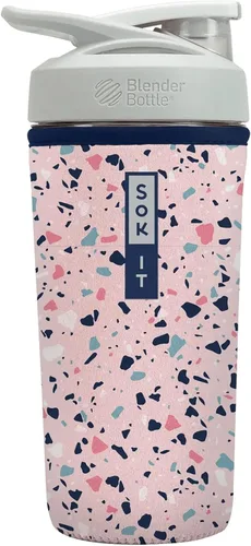 Miniatura 65 de Sok It BotlSok Botella Mezcladora de Proteínas con Funda Aislante de Neopreno (Floral Abstracto, Se Ajusta a Mezcladoras de 24oz)