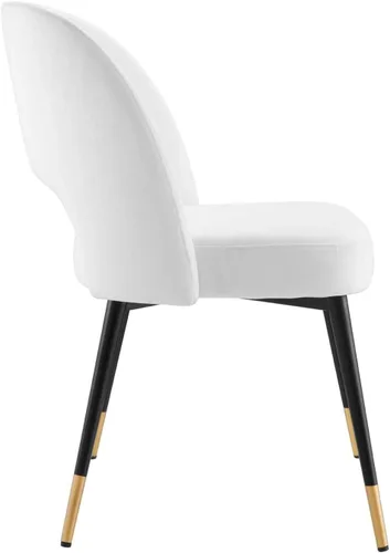 Miniatura 3 de Modway Rouse Performance - Silla de comedor de terciopelo en color blanco, 23 x 20 x 32